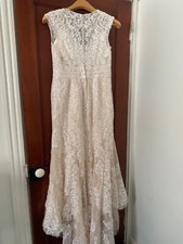 New David’s Bridal Oleg Cassini CWG807 Wedding Dress Gown size 12p