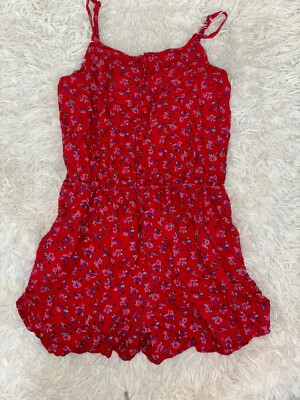 Abercrombie Kids Girls 15/16 Red Floral Viscose Grt Quality,  Cute