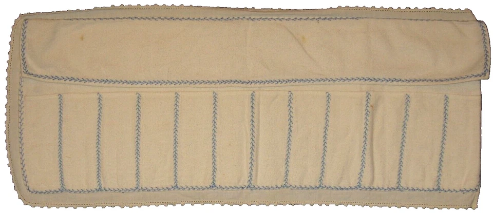 VtG Hand-Made Linen/Felt Embroidery Anti-Tarnish Bag Roll Silver Knives 12/Slot - Изображение 2 из 4