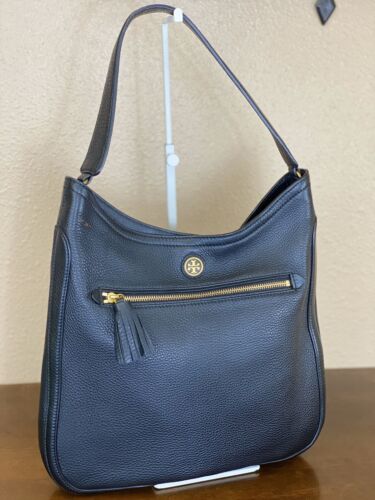TORY BURCH BLACK PEBBLE LEATHER HOBO BAG💥NWOT💥