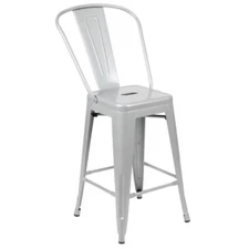 Flash Furniture 24" Metal Counter Stool in Silver