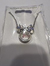NEW DISNEY PARKS ARRIBAS BROTHERS SWAROVSKI CRYSTAL NECKLACE MINNIE BOW MOUSE