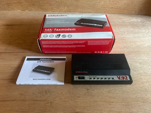 US Robotics 5686E Fax Modem 56K V.92 Modem Box + Inst NO Power Cord OBSOLETE