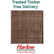 Fence Panels Garden Lap 6x3 6x4 6x5 6x6 Heavy Duty Dark Brown Waney Feather Edge