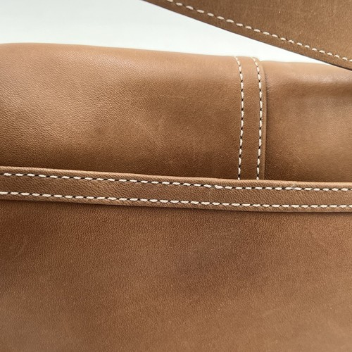 Vintage Coach City brüniertes braunes Leder Umhängetasche Handtasche USA mit Zug - Bild 6 von 22