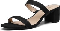 Dream Pairs Damen Sandalen Mit Dickem Absatz Und Zwei Riemen - Schwarz 41