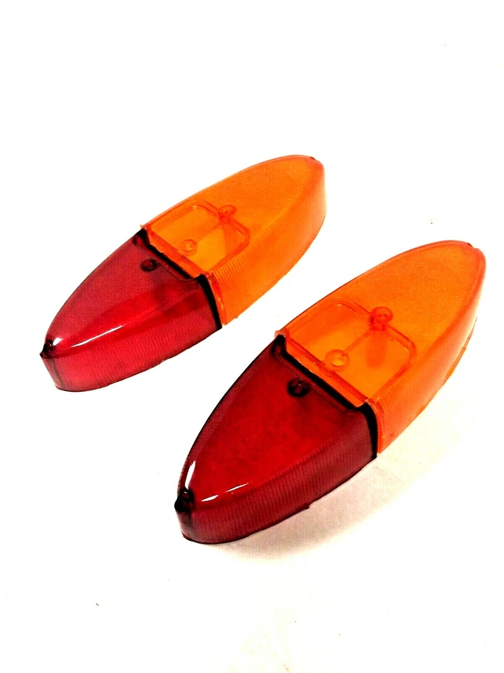 Conjunto de lentes traseiras Fiat 1100 vermelha e âmbar 4 peças NOVO (216AB) - Imagem 2 de 4