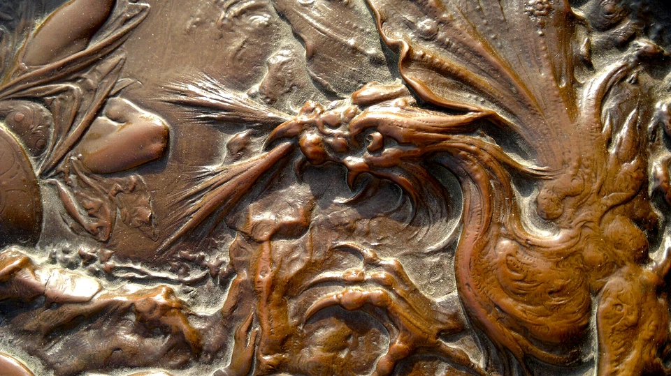 Antique c1879 Elkington Greek Mythological Andromeda and Perseus Wall Plaque 14" - Image 3 of 4