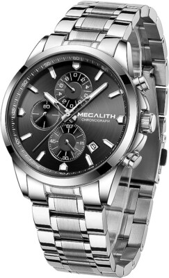 MEGALITH Mens Watches Large Stainless Steel Chronograph Wrist