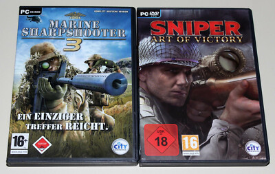 2 PC SPIELE BUNDLE - MARINE SHARPSHOOTER 3 & SNIPER ART OF VICTORY - SHOOTER