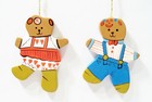 Teddy Bear Theme Birl Girl Car Toy Wood Wooden Vintage Flat Christmas Ornaments — photo 7