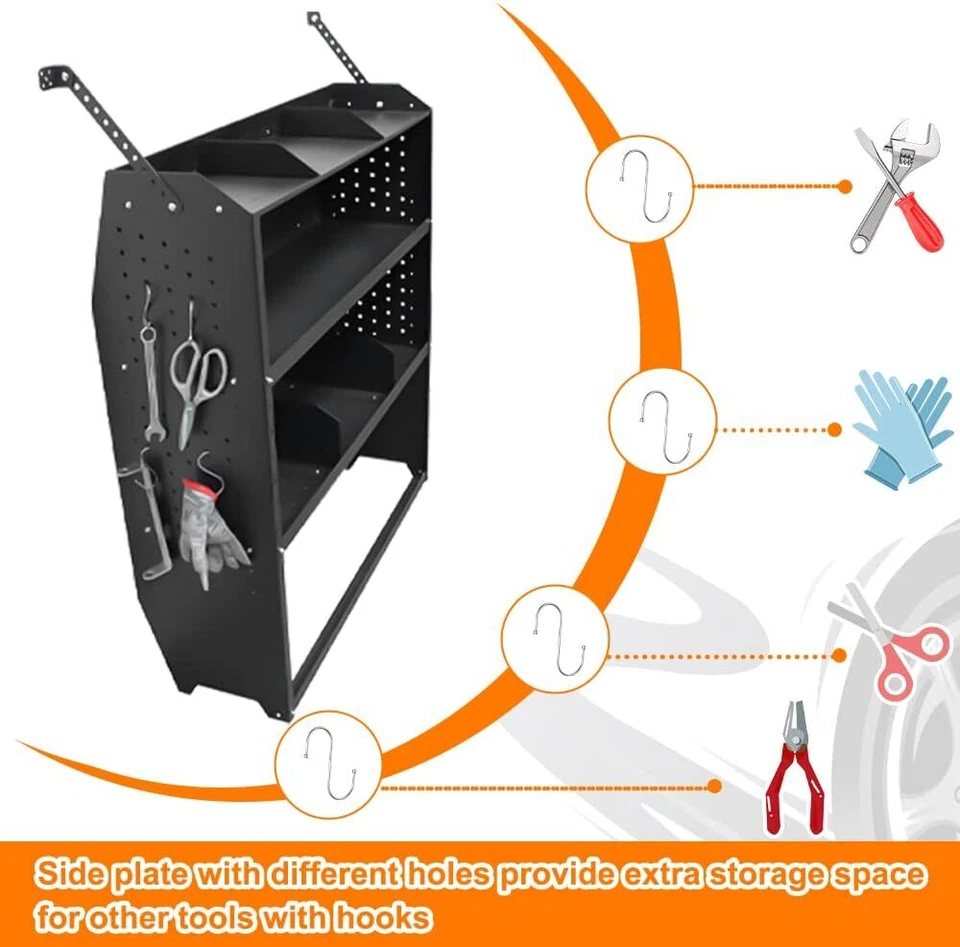 Estantería de furgoneta 52"x43"x13" para Transit Connect, NV200, City Express, PromasterCity Foto 3 de 4