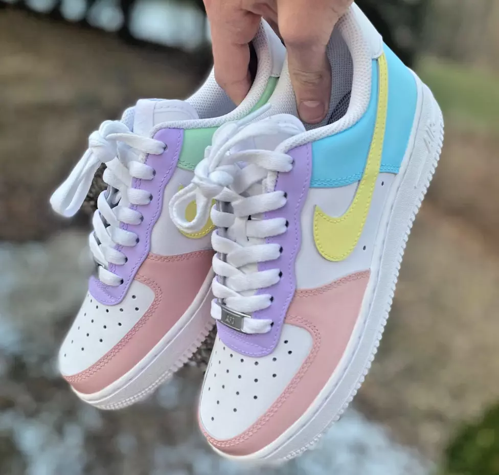 Baby Blue and Pink Custom Air Force 1 Sneakers – JOY'S