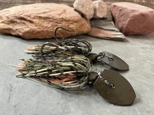 Yellow Perch - 2 Pack - Custom Bass Vibrating Jigs Bladed Swim Jigs