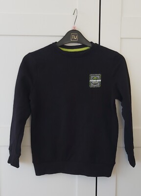 F&F schwarz grün Future Hero Grafikdruck Sweatshirt Pullover Kind Junge Mädchen Alter 7-8