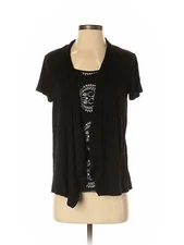 Brand Unspecified Women Black Short Sleeve Top S