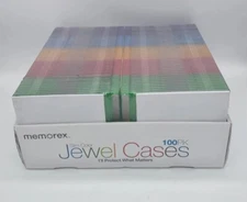 Memorex 100pk Slim Jewel Cases & Inserts! DVD/CD Storage, Organize & Protect!