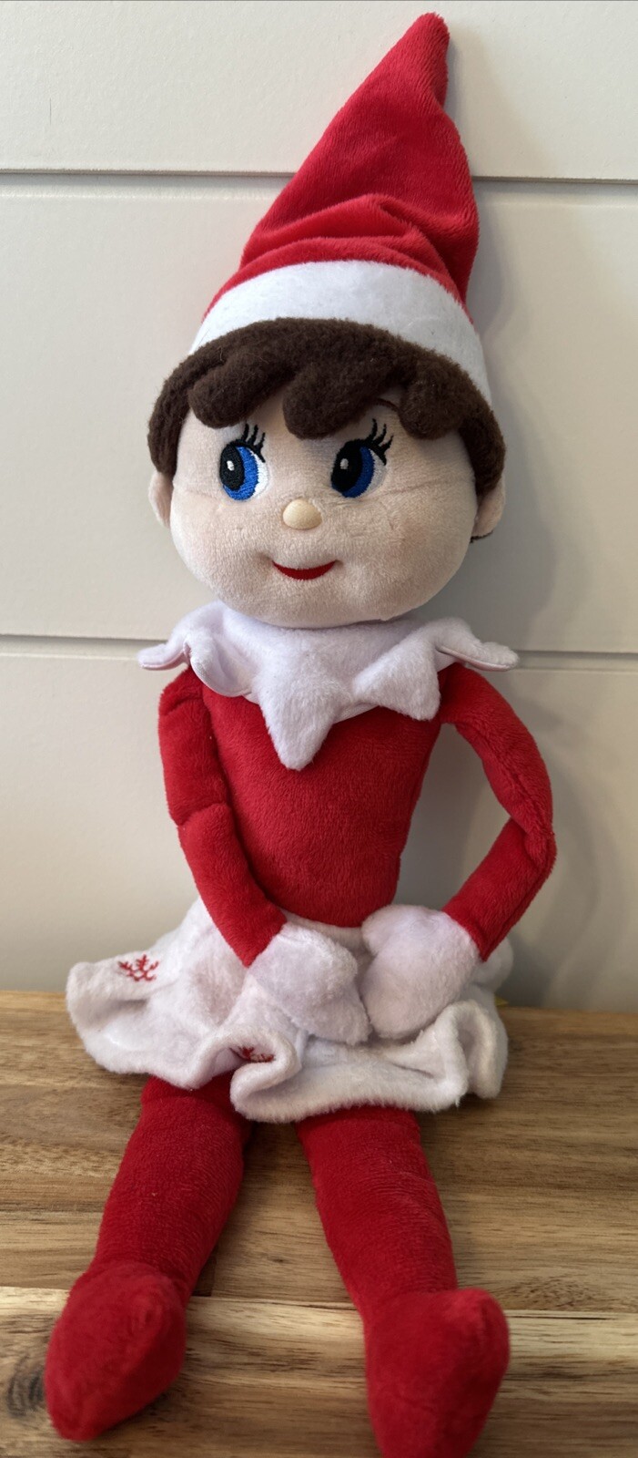 3Q) Elf on The Shelf Plushee Pal Blue Eyed Girl Doll Light Tone Plushie Plush
