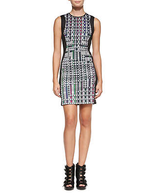 NWT CLOVER CANYON Trinity Solid-Side Printed Neoprene Dress Size: S