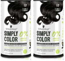 Simply Color Permanent Hair Color, 1.0 Jet Bl...