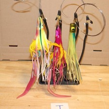 Lot 3 WIre Mono Rigged Big Game 6-8" Trolling Lures Tuna Wahoo Big Game Lot #J