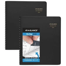AT-A-GLANCE 2026 APPOINTMENT BOOK PLANNER, DAILY, 8-1/2" X 11", LARGE - BLACK