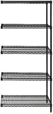Quantum Storage Systems - AD86-1836BK-5 - WIRE 5 SHELF ADD-ON KIT BLACK 86in