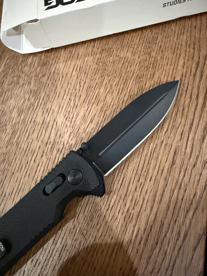 NUEVO SOG Pentagon XR CRYO CTS XHP Cuchillo Plegable Hoja de Acero Negro Foto 3 de 4