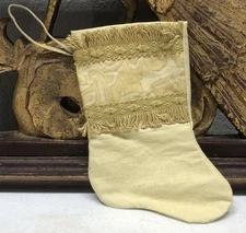 Handmade MINI STOCKING From Antique Vintage Textiles by B-VIZ Yellow L92