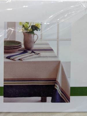 Living Quarters Tate Oblong Blue Tablecloth 52  X 70  Brand New