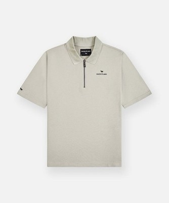 PAPER PLANES   GREY FRENCH TERRY LOCK UP QUARTER ZIP POLO SHIRT SIZE LARGE  