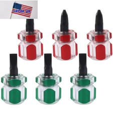 Osvje 6 Pcs Ultra Short Mini Stubby Screwdriver Set Small Red And Green