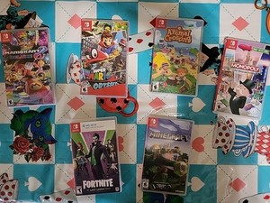 Lot of 6 Empty Nintendo Switch Cases (No Games Included) Mario- Minecraft- Etc. 