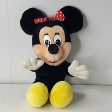 Vintage Minnie Mouse Plush Stuffed Animal Disney Parks Disneyland 11" Tall Toy