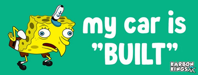 #ad My Car is quot;Builtquot; Spongebob Squarepants Slap Bumper Sticker JDM New 8quot; x 3quot; $5.95