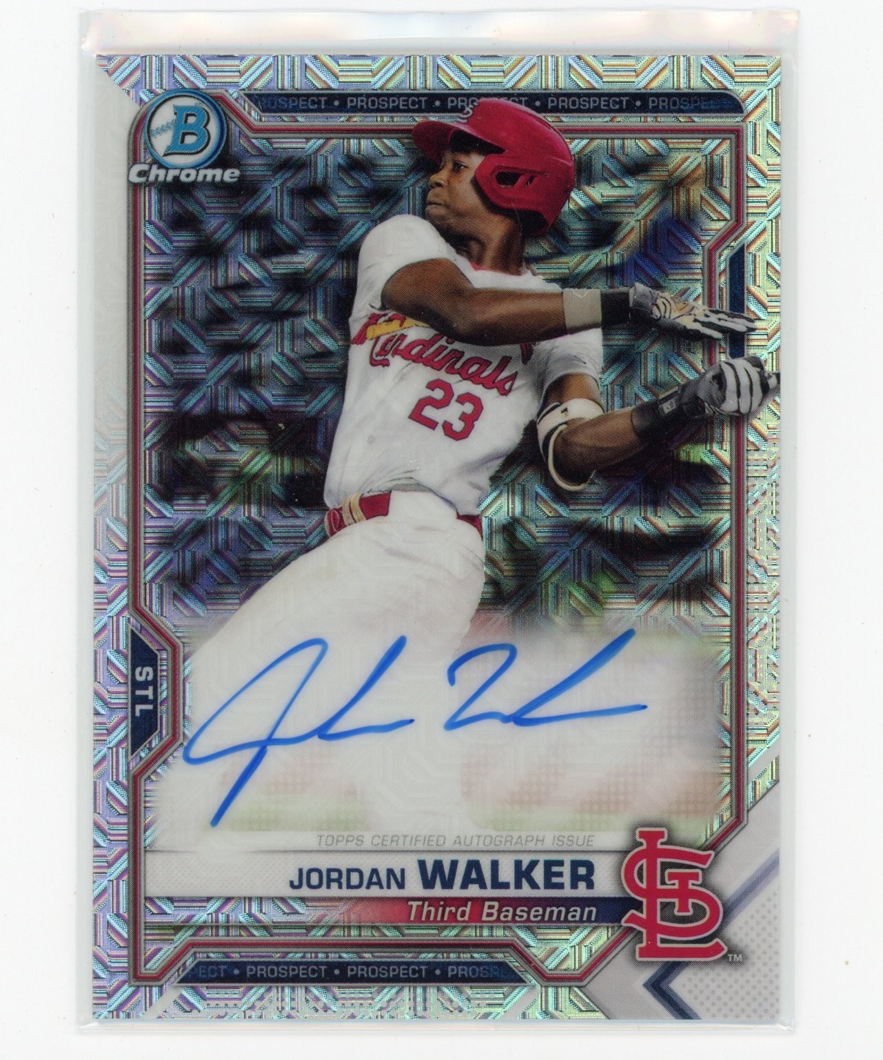 2021 Bowman Chrome Jordan Walker Prospect Mojo Refractor AUTO (CC)