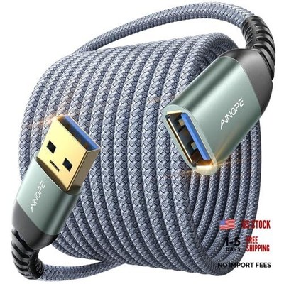  USB Extension Cable,USB Extender,USB 3.0 Extension Cable, Male to 10FT 1 Grey