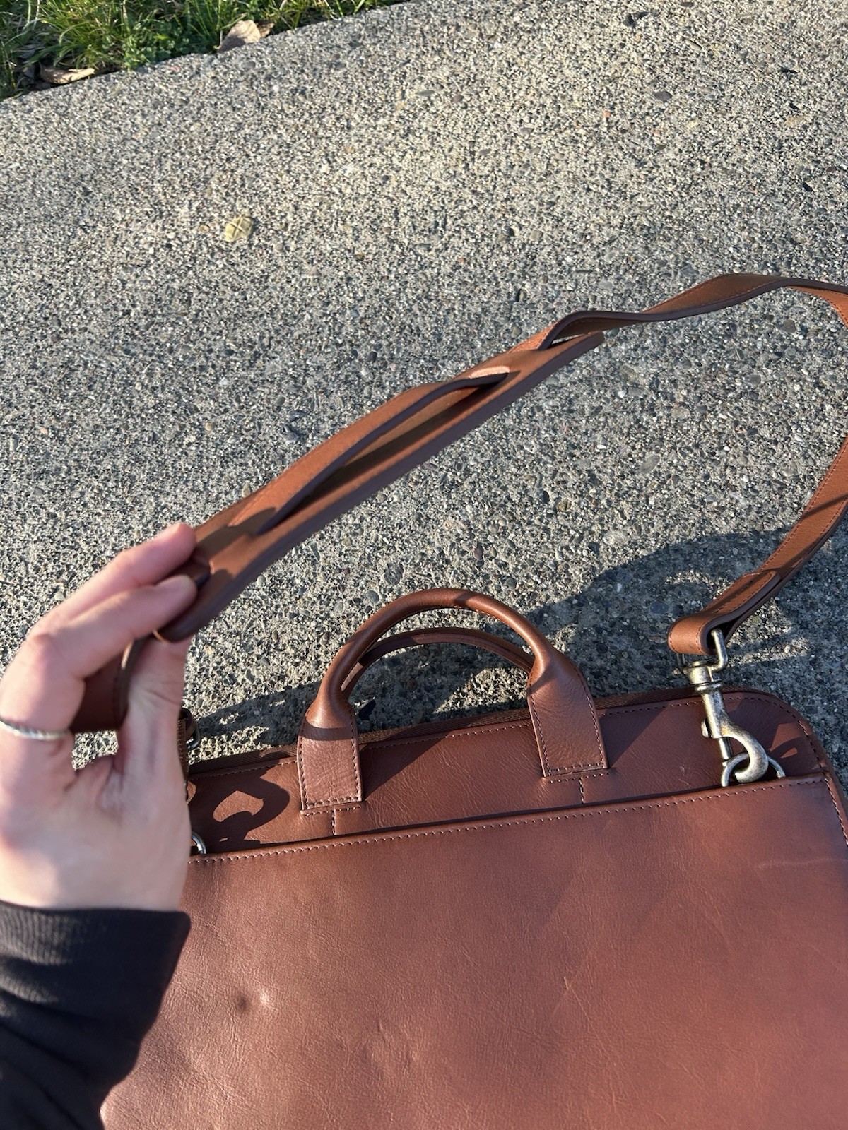 This Is Ground Brown Leather Multiple Pockets Zip… - image 7