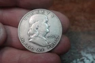 1950 D FRANKLIN HALF DOLLAR SILVER 90% PART OF FULL COLLECTION IN DANSCO BOOK