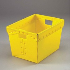 Global Industrial Postal Mail Tote Without Lid Corrugated Plastic Yellow