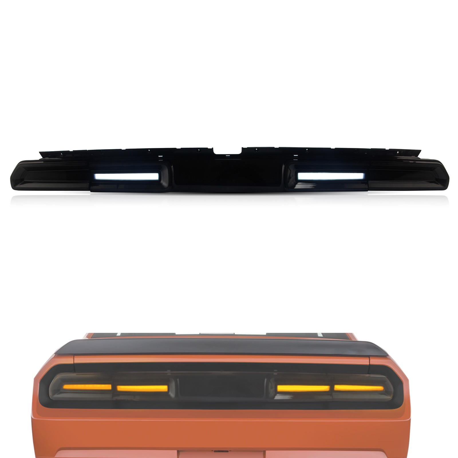 Pair VLAND Black Full LED Tail Lights For Dodge Challenger 2008-14 Sequential
