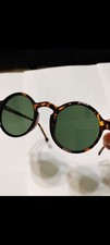 STYLISH ROUND SUNGLASSES WITH GREEN LENSES AND BROWN FRAME NEW.