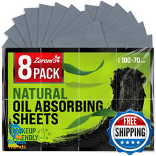 Natural Oil Blotting Sheets for Face with Bamboo Charcoal - 8pk/800 Makeup Frien