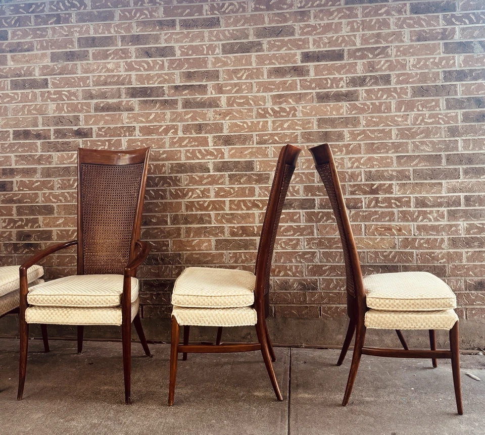 Fantásticas sillas MCM Jack Lenor Larsen vintage mediados de siglo modernas ¡Bonitas! 5 sillas Foto 4 de 4