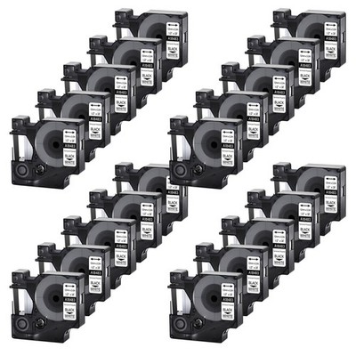 20x 12mm 1/2'' Black on White IND Polyester Label Tape 18483 For DYMO Rhino 5000