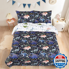 Toddler Bedding Sets Twin Girl Dinosaur  Floral 5-Piece Comforter Sheets