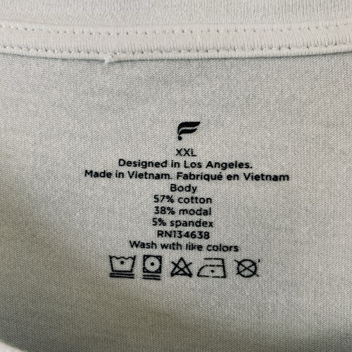 Fabletics Men's Short Sleeve Stretch Lightweight T-Shirt Cotton/Modal White XXL - 第 3/7 張圖片