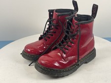 Kids Little Boys Girls Red Cosmic Glitter 1460 Dr Martens Zip Tie Boots Size 10