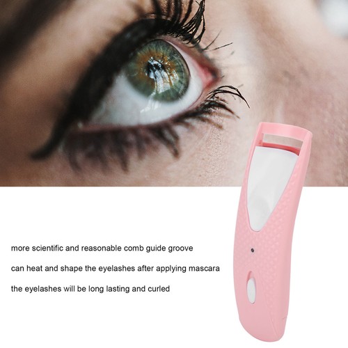 Electric Heated Eyelash Curler Quick Heating Natural Battery Powered Women Lash - Foto 7 di 12
