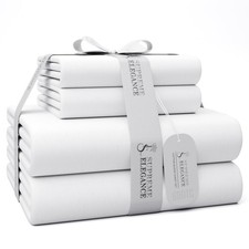 600 Thread Count Full Bed Sheet Set Arctic White, 4PC Cotton Rich Sateen Weave